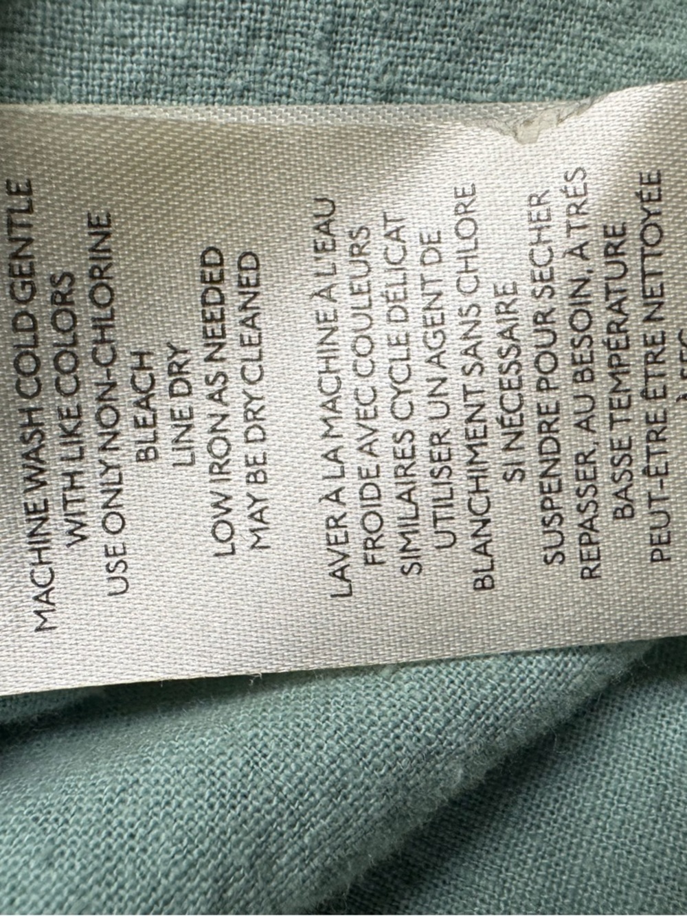 Free People We The Free Made For Sun Linen Shirt L Green Oversized Coastal A7 - Picture 9 of 10